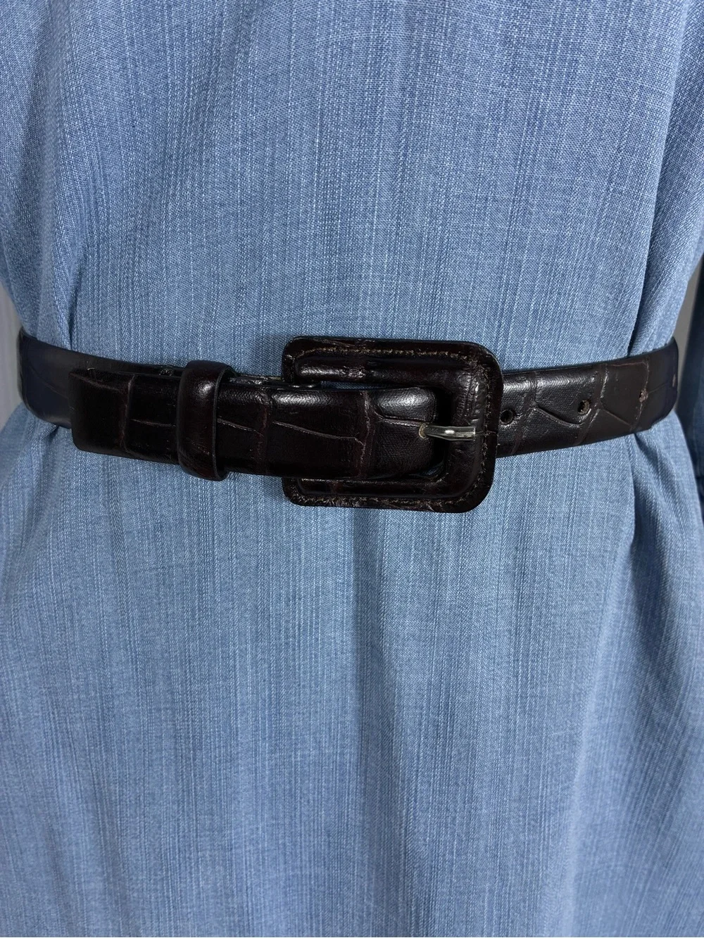 Casual Corner Womens belt Sz S made in Italy genuine leather chocolate brown